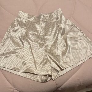 Glam High Waist Women Shorts - Cream